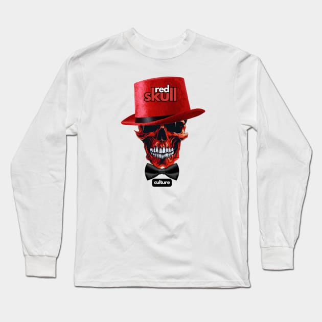 Red Skull Culture, Festival t-shirt, Unisex t-shirt, tees, men's t-shirt, women's t-shirt, summer t-shirt, trendy t-shirt, cool t-shirt Long Sleeve T-Shirt by Clinsh Online 